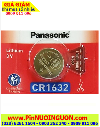 Panasonic CR1632; Pin đồng xu 3v lithium Panasonic CR1632 chính hãng (MẪU MỚI)